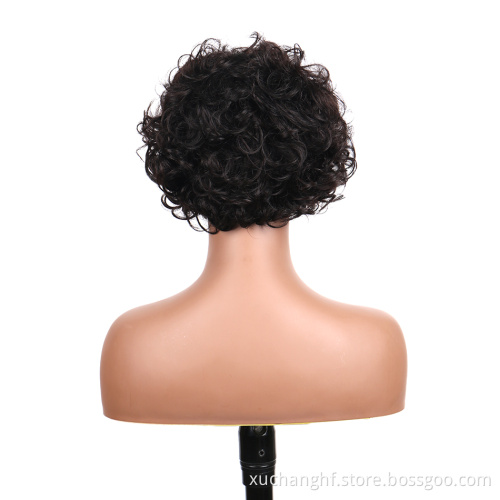 Perruque Pixie Cut Wig Human Hair Curly Bob Short Pixie Cut Lace Wig Bleached Knots Lace Frontal 13x4 Pixie Wig With Baby Hair